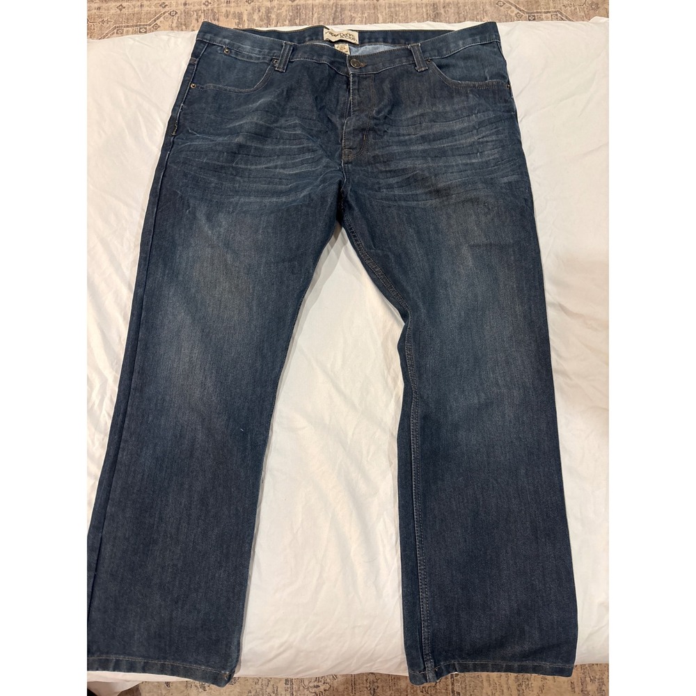 Paper Denim & Cloth Mens Straight Leg Jeans Dark Wash 44x32 BMJ-W8U Blue Denim